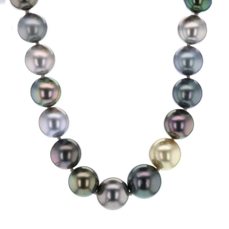 ladies necklace matinee length name-11.1-13.4MM Multicolor Pearl Necklace