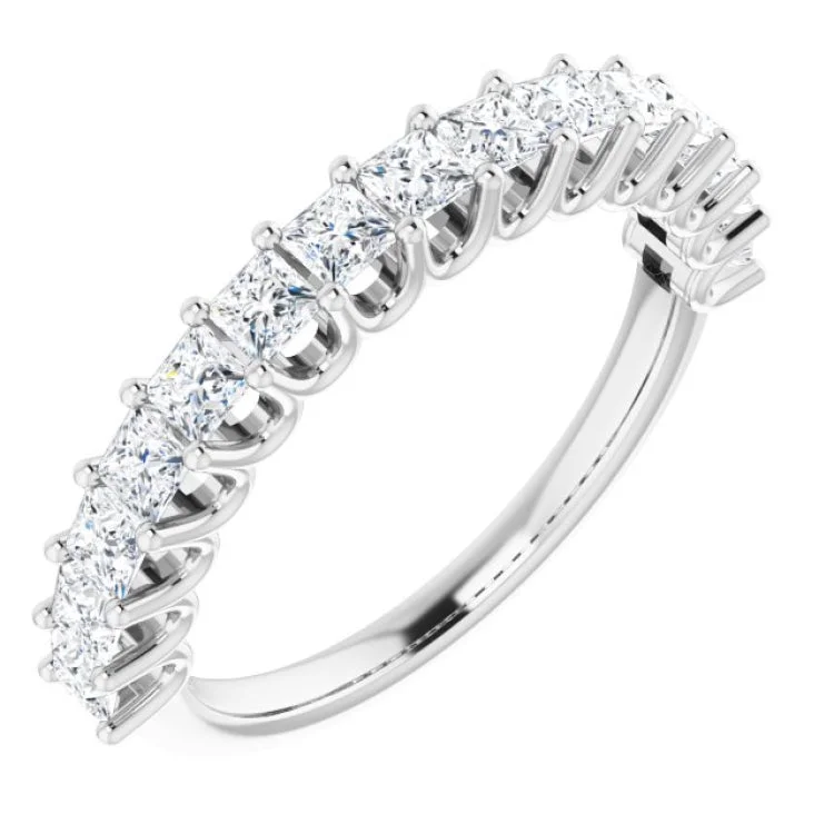 Ladies rings thin stackable rings-14K White 5/8 CTW Lab-Grown Diamond Anniversary Band