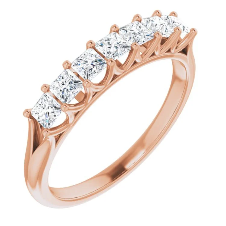 Ladies rings rose gold stackables-14K Rose 3/4 CTW Natural Diamond Anniversary Band