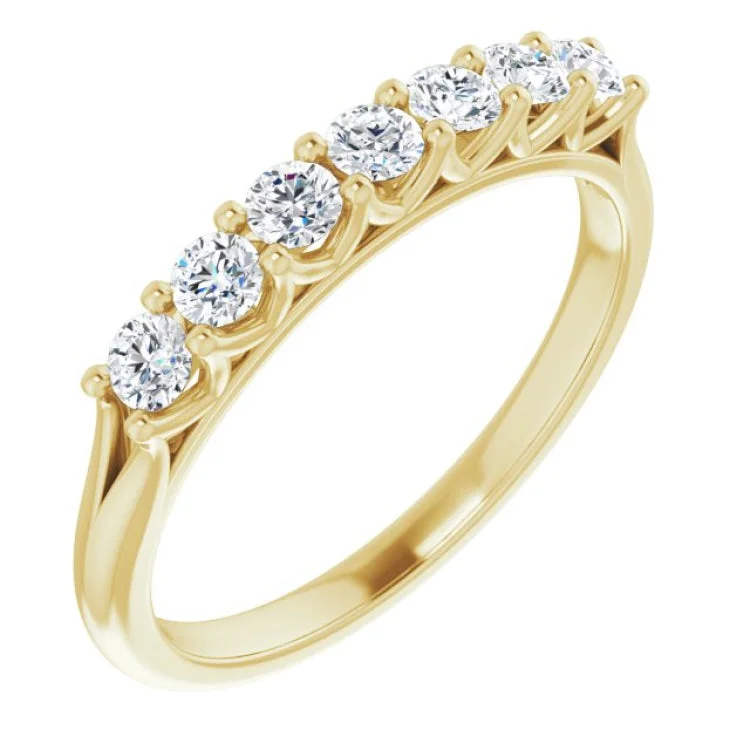 Ladies rings compact size styles-14K Yellow 3/8 CTW Natural Diamond Anniversary Band